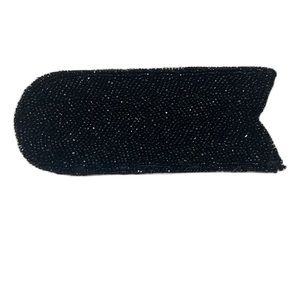 Vintage Beaded Walborg Eye Glass Case Black Seed Bead Made In Belgium
